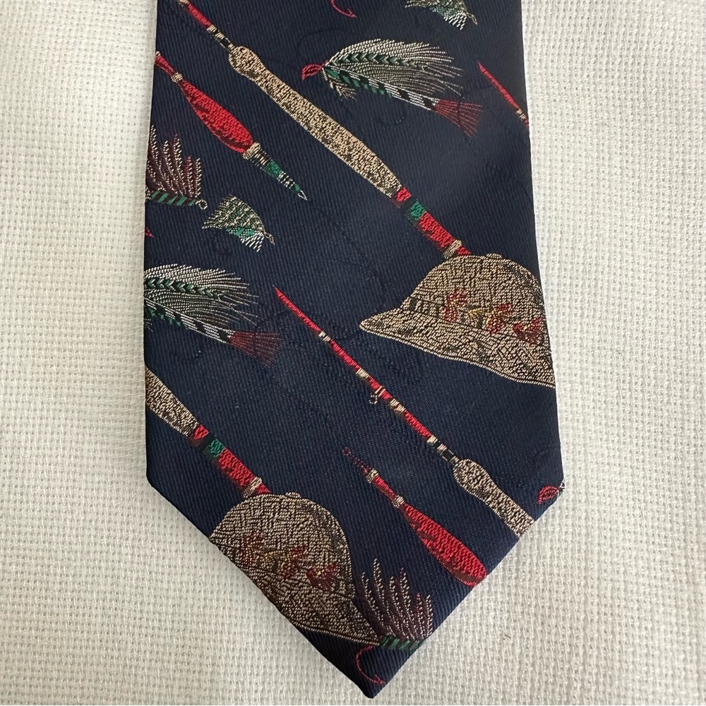 Robert Talbott x Nordstrom Embroidered Fly Fishing Silk Tie